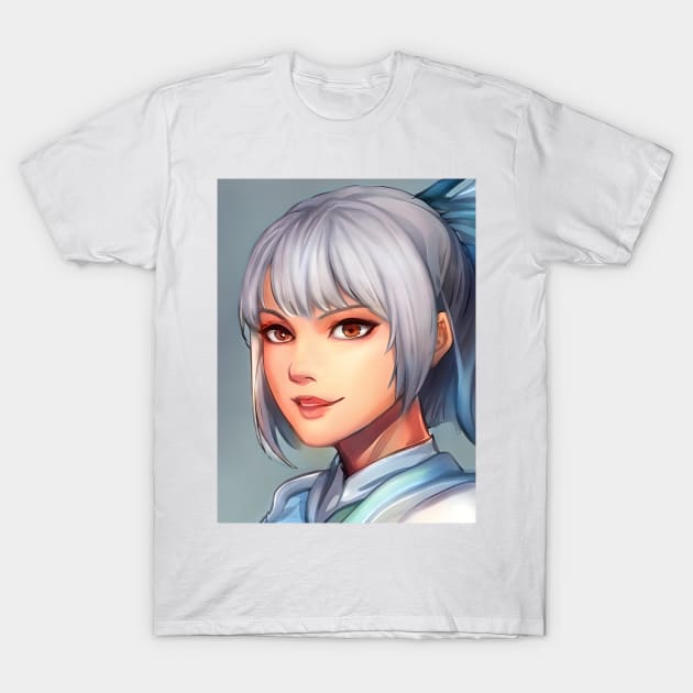 Grey Hair Anime Girl T-Shirt by animegirlnft